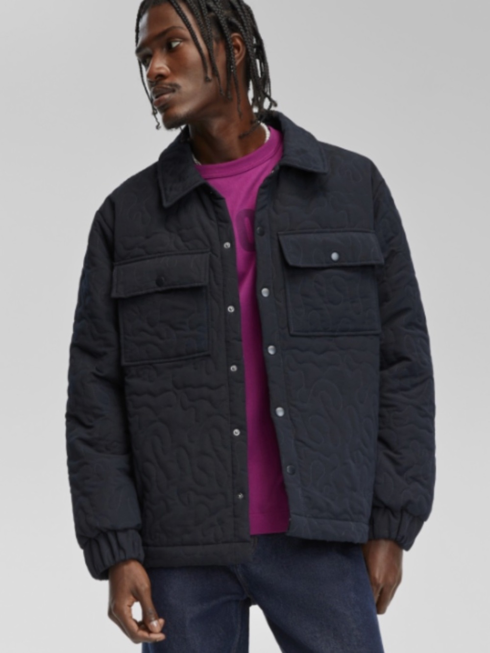 Mode of One Men's Quilted Jacket, Created for Macy's - Deep Black Size S  NWT